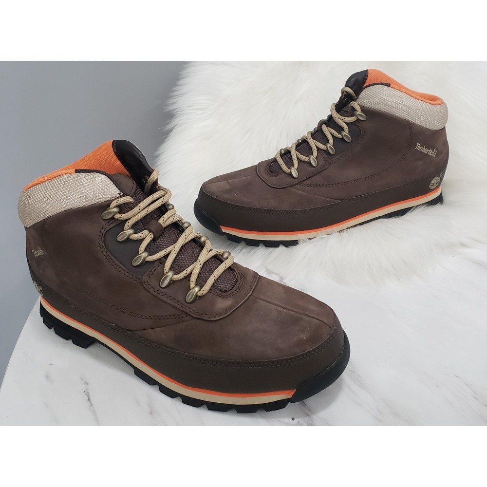 SIZE 9 Timberland Euro Brook Men's Mid‎ Boots Wheat Brown Nubuck Leather 6608B